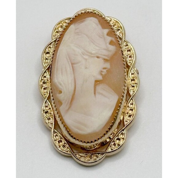 Catamore Jewelry - Vintage Catamore Lady Woman 1/20 12K GOLD FILLED CAMEO PIN BROOCH